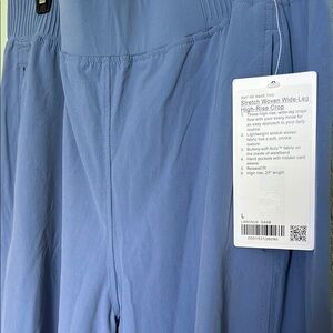 Lululemon Stretch Woven Oasis Blue High-Rise Wide-Leg Crop Pants